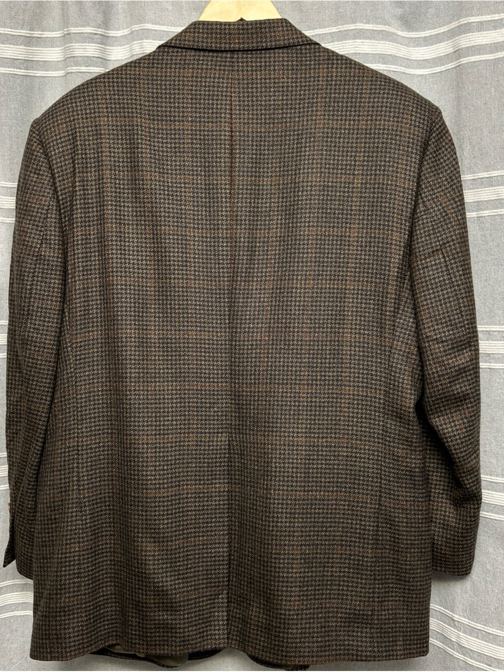 VTG Kingsridge Imperial Sport Coat Blazer Brown Houndstooth Plaid USA Men’s 44S - Picture 8 of 13